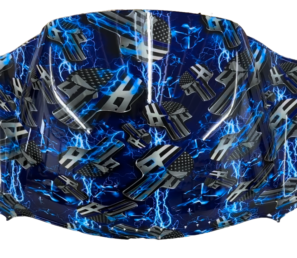 Electric Blue Punisher - Windshield